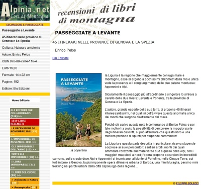 Recensione di Passeggiate a Levante su Alpinia net a cura di Fabrizio Zolezzi